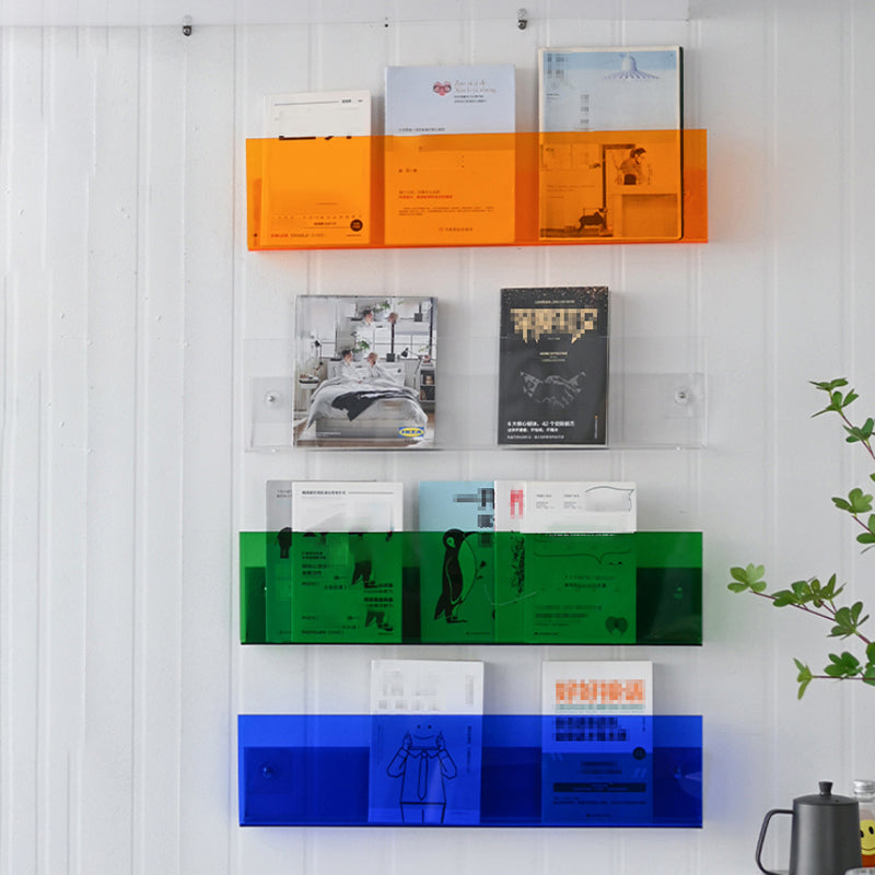Skandinavisches Wandmontiertes Acryl-Bücherregal - Klar Minimalistisches Design für Modernes Zuhause 4