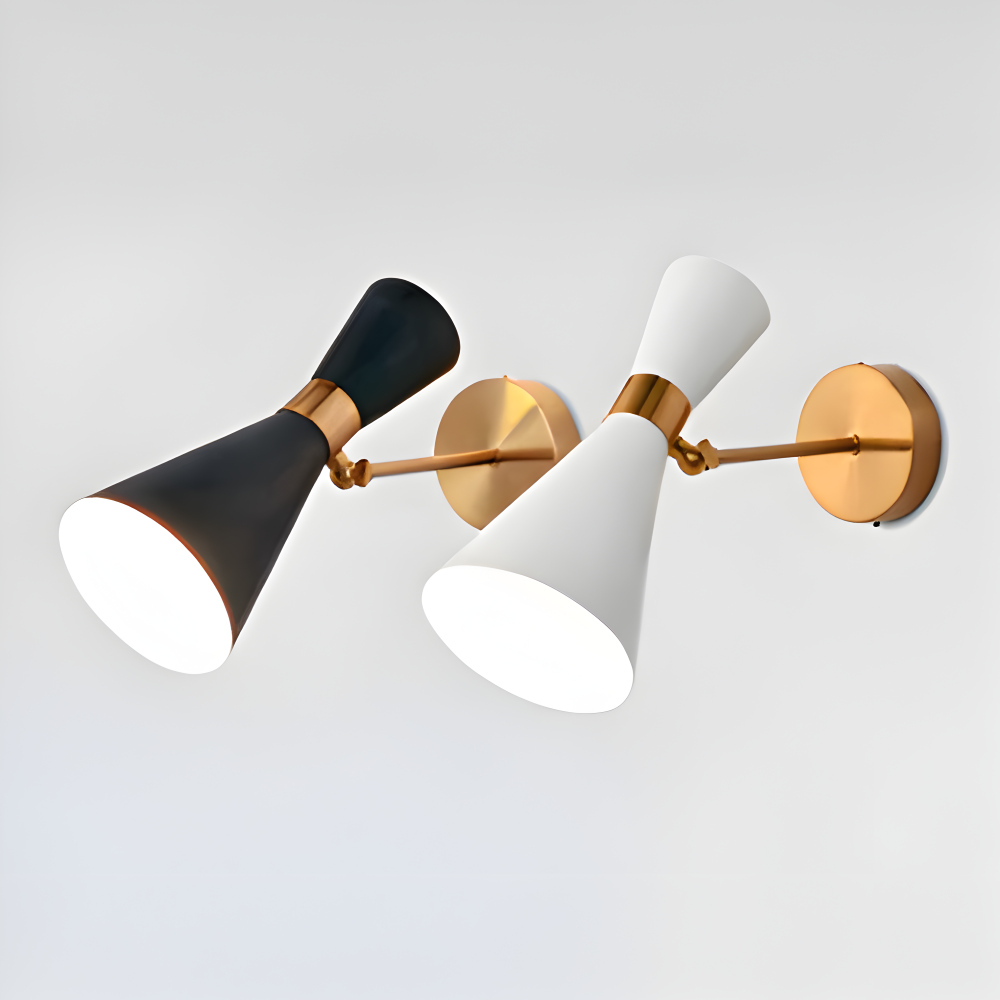 SleekIron Wandleuchte - Minimalistische Schwarz/Weiß Wandleuchte - Verstellbare Up Down Wandleuchten LED