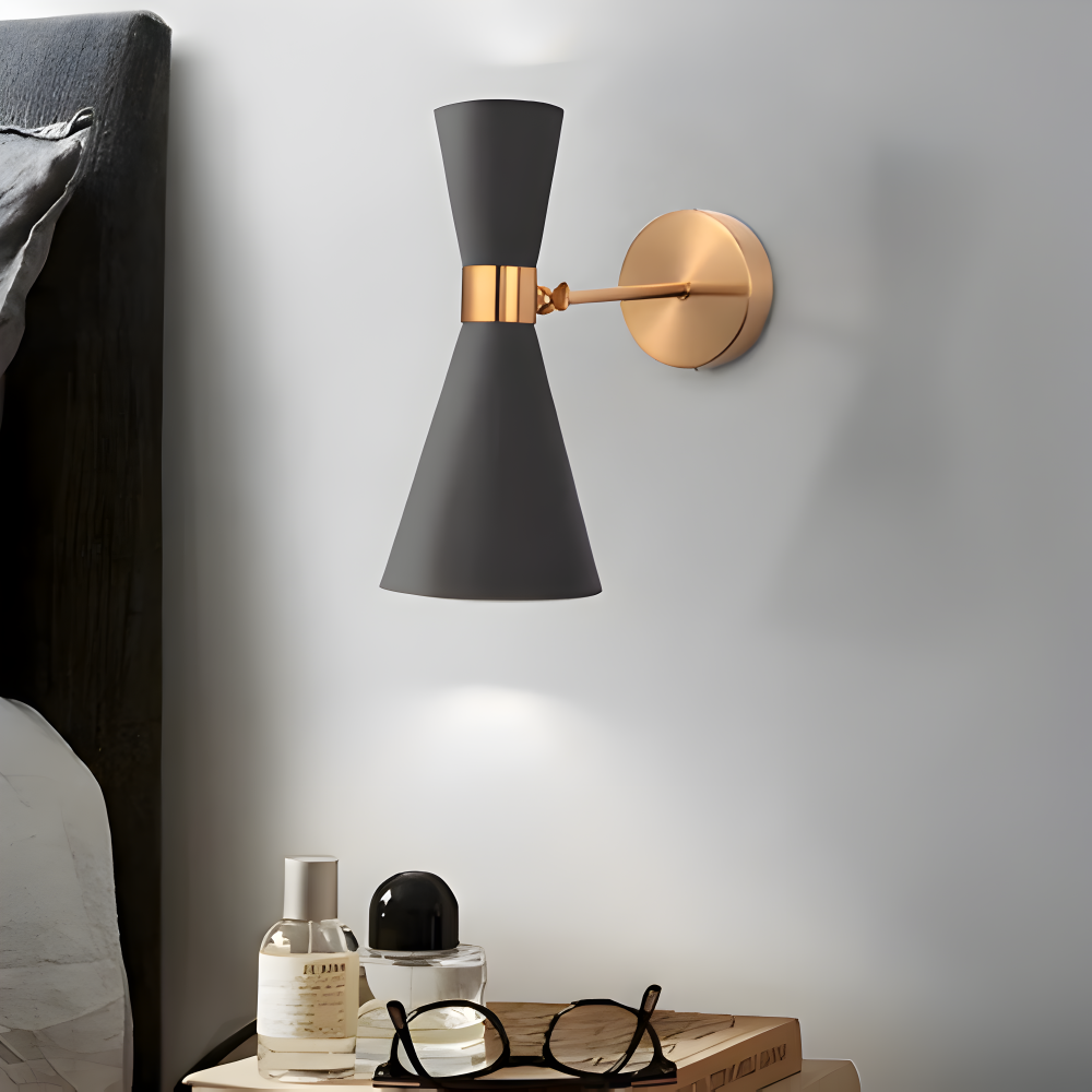 SleekIron Wandleuchte - Minimalistische Schwarz/Weiß Wandleuchte - Verstellbare Up Down Wandleuchten LED