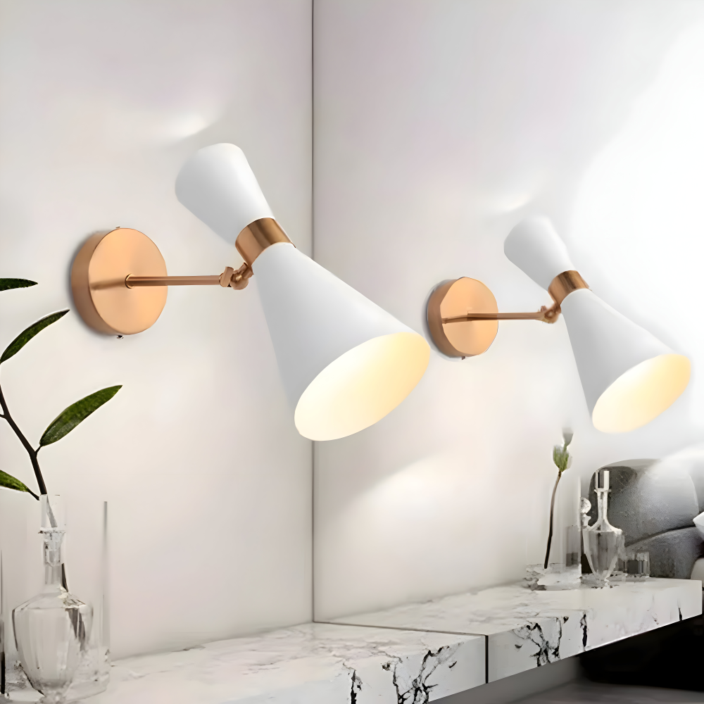 SleekIron Wandleuchte - Minimalistische Schwarz/Weiß Wandleuchte - Verstellbare Up Down Wandleuchten LED