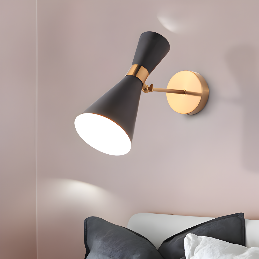 SleekIron Wandleuchte - Minimalistische Schwarz/Weiß Wandleuchte - Verstellbare Up Down Wandleuchten LED