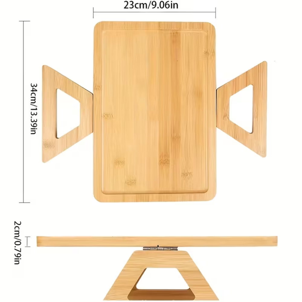 Sofa Armlehnentablett aus Bambus – Clip-On Ablagetisch für Couch, Sessel & Wohnzimmer