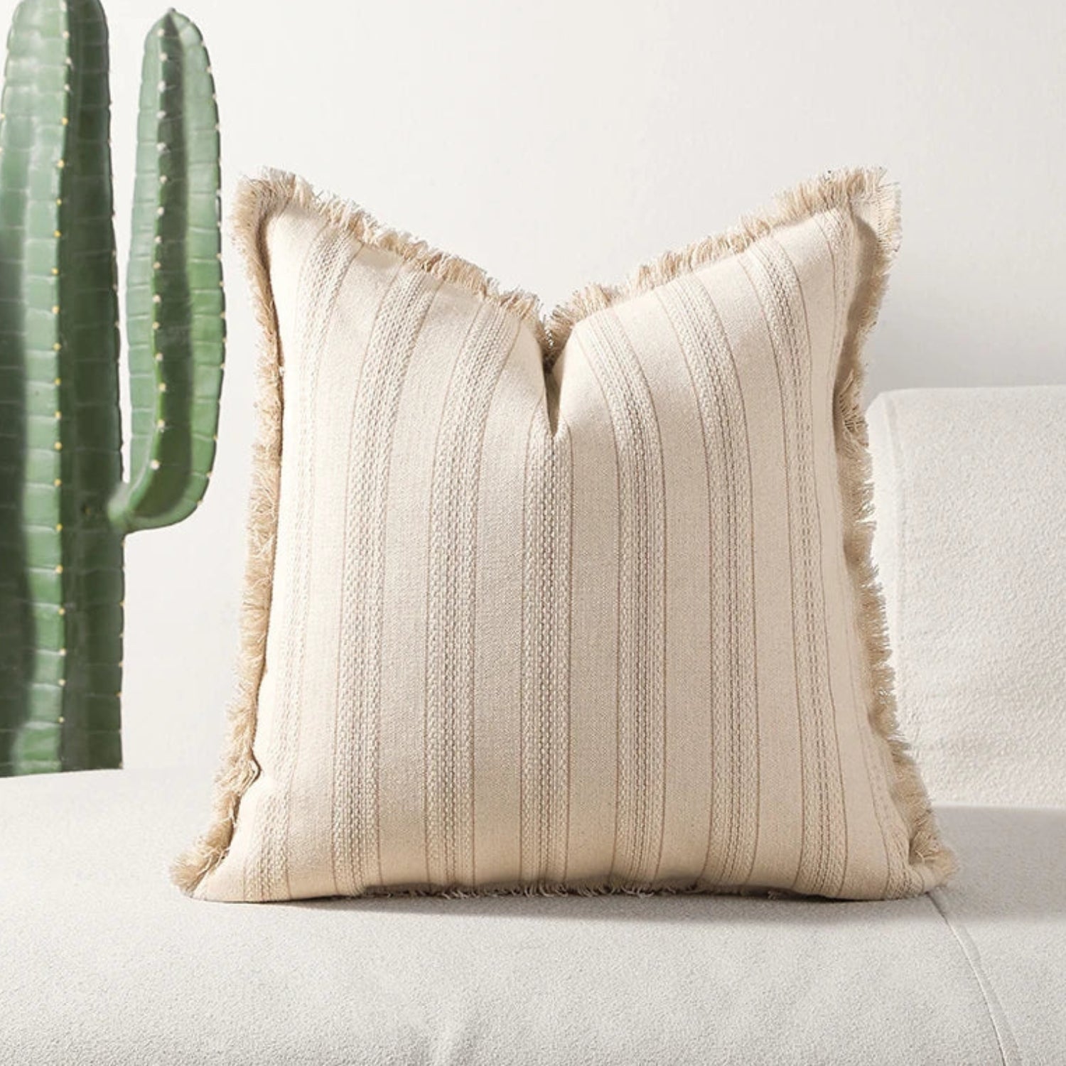 Sofi Kissenbezug | Jacquard mit Fransen, Skandinavisches Design 2