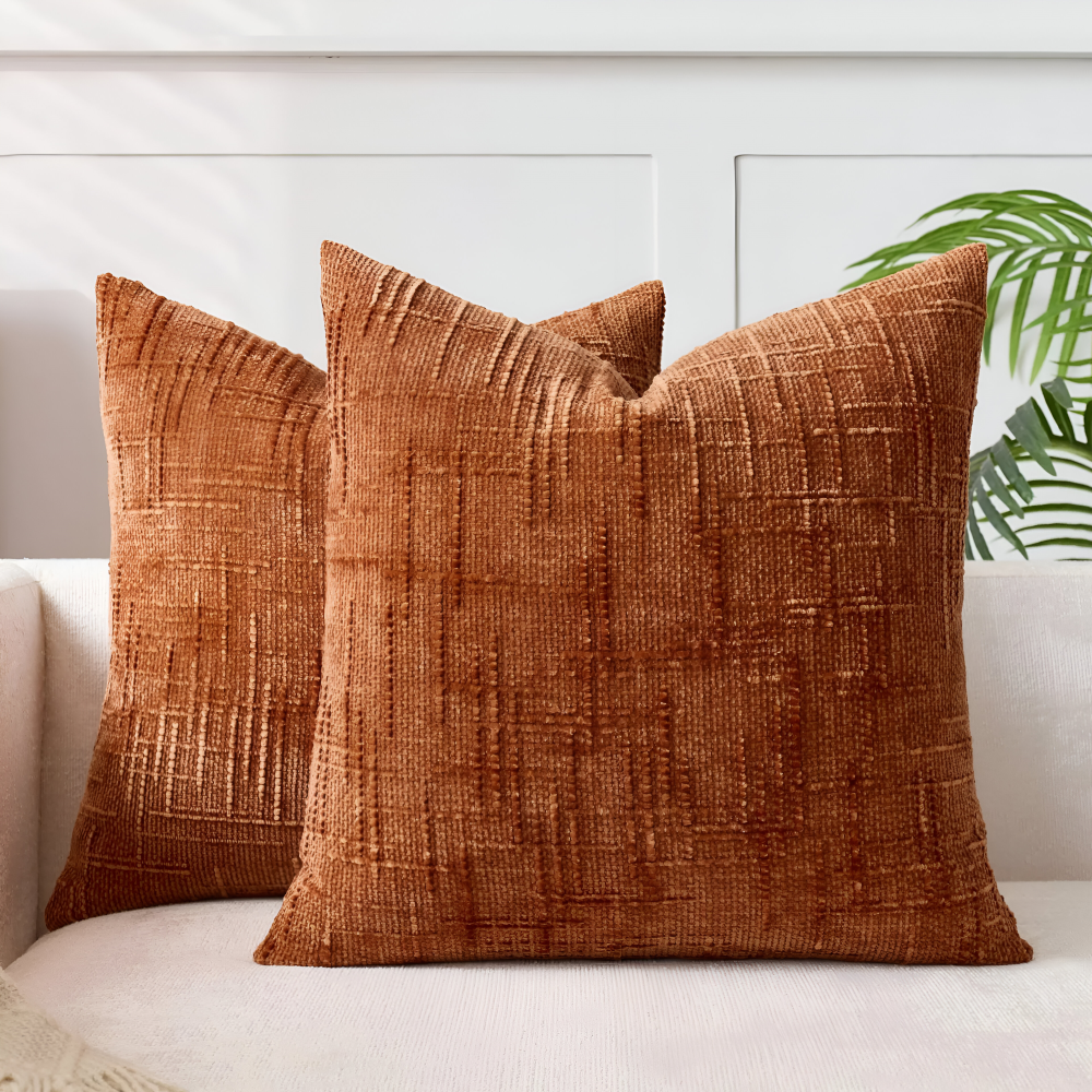 Weiches Chenille Kissenbezug mit Reißverschluss - Einfarbiger Kissenbezug für Sofa und Schlafzimmerdekoration