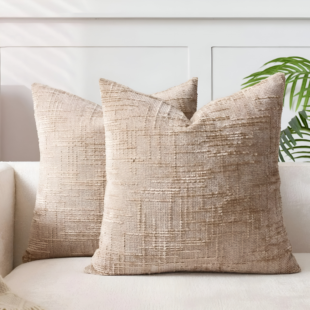 Weiches Chenille Kissenbezug mit Reißverschluss - Einfarbiger Kissenbezug für Sofa und Schlafzimmerdekoration
