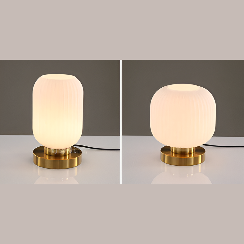 SoftiBeam Tischlampe - Nordic Ribbed Glas Schreibtischlampe