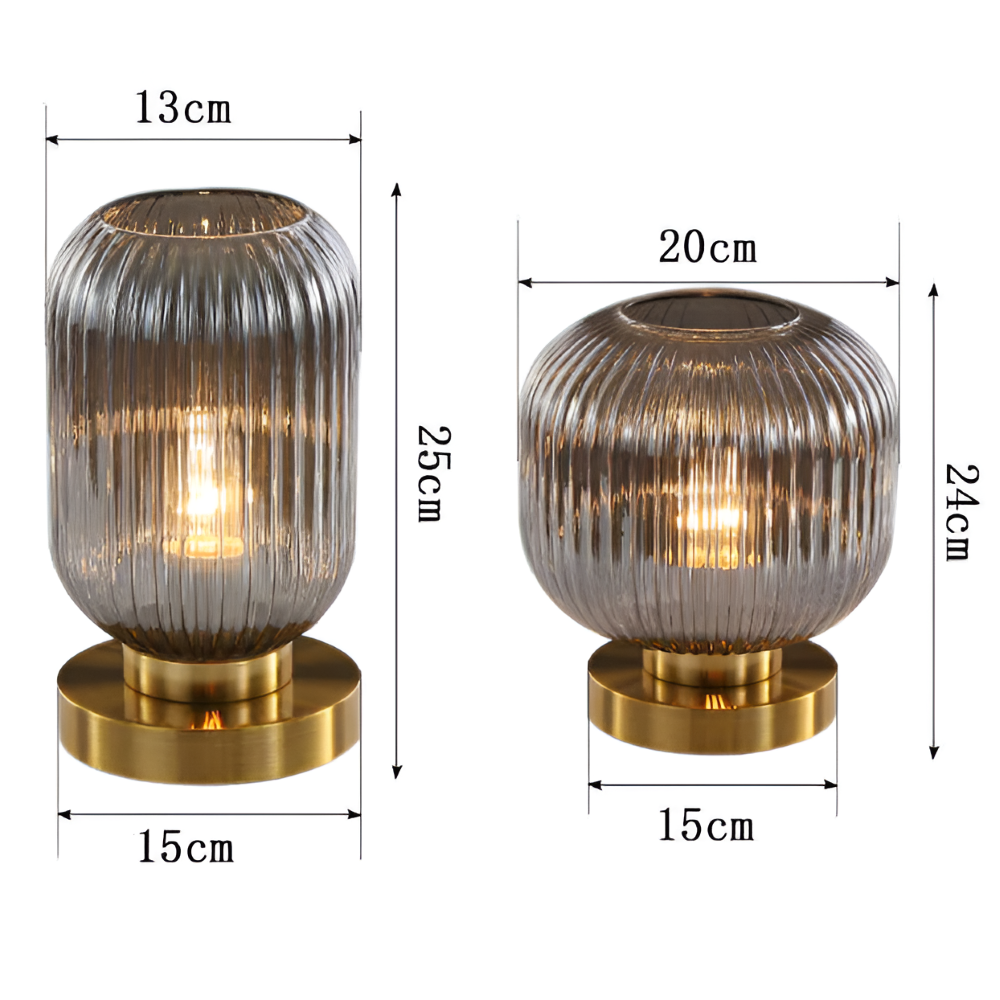 SoftiBeam Tischlampe - Nordic Ribbed Glas Schreibtischlampe
