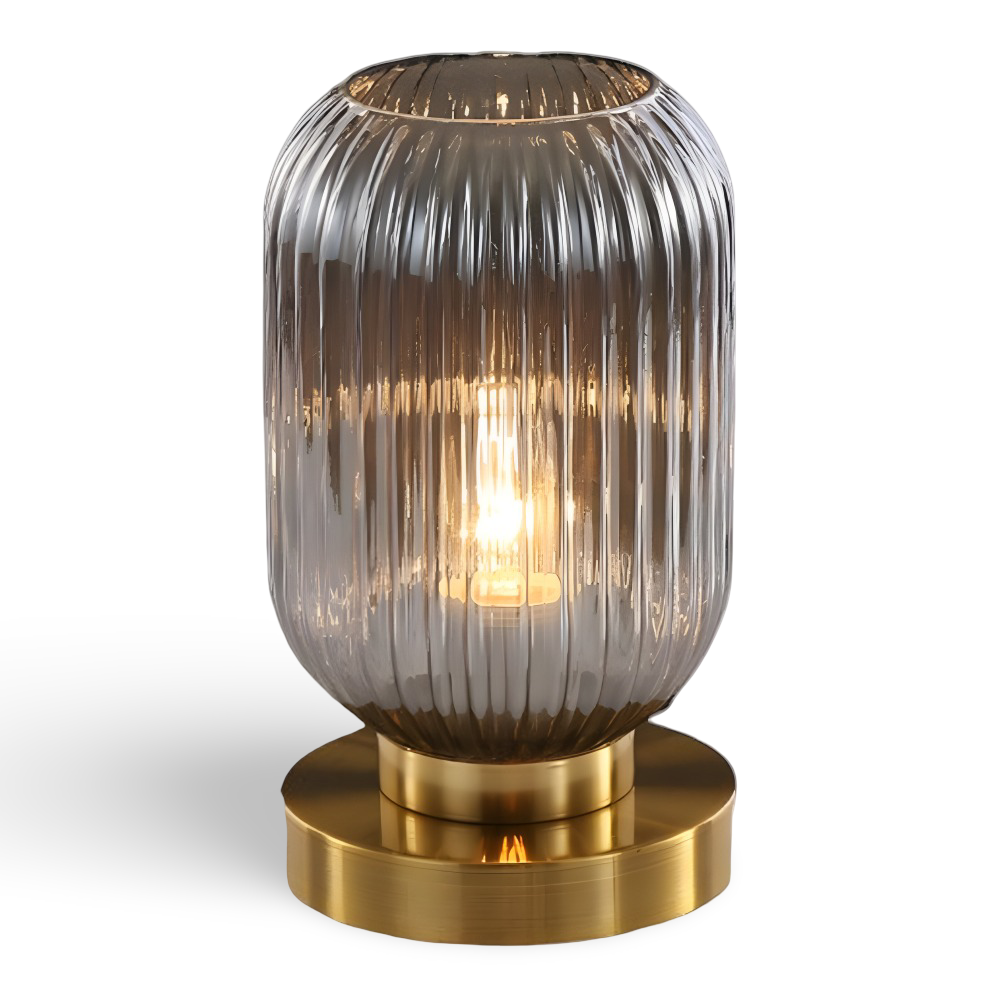 SoftiBeam Tischlampe - Nordic Ribbed Glas Schreibtischlampe