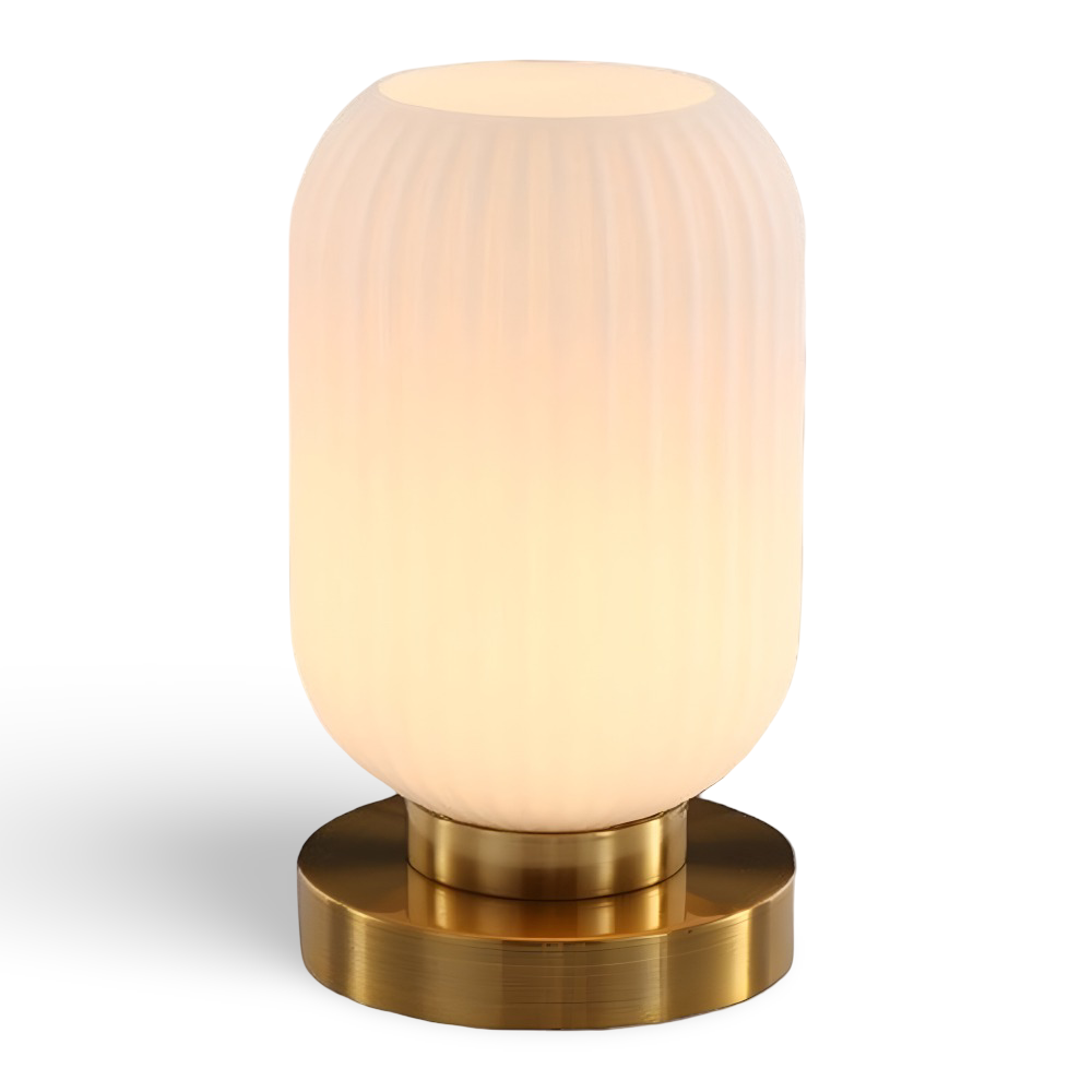 SoftiBeam Tischlampe - Nordic Ribbed Glas Schreibtischlampe
