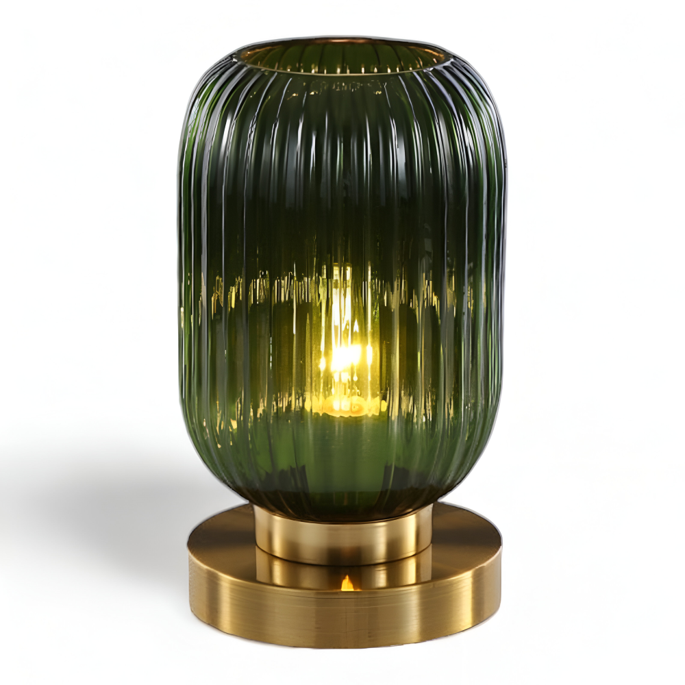 SoftiBeam Tischlampe - Nordic Ribbed Glas Schreibtischlampe