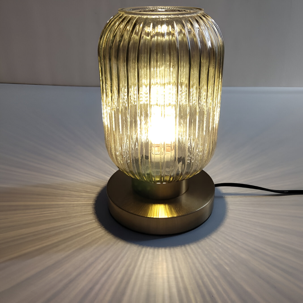 SoftiBeam Tischlampe - Nordic Ribbed Glas Schreibtischlampe