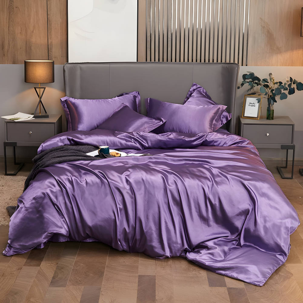 SoftiRay Bettwäsche - Luxuriöses Einfarbiges Rayon Bettdecke