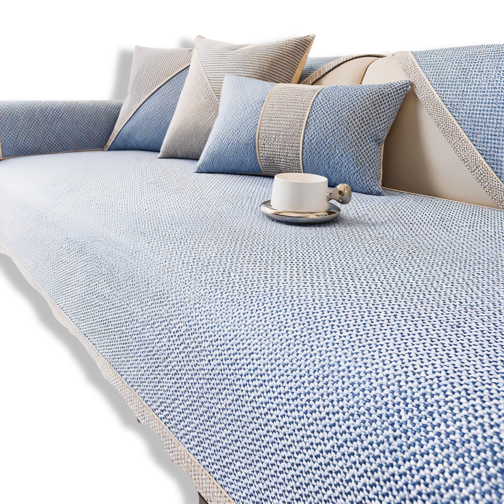 Solide Plain Sofabezug - Langlebige Baumwolle & Leinen Polyester Rutschfest Couchbezug