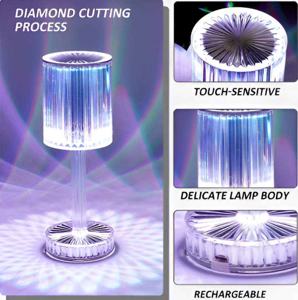 Spectral Tischleuchte - Kabellose Diamant-Kristall-LED-Leuchte