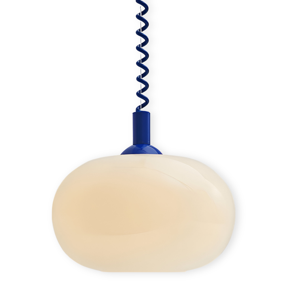 SpringPop Hängelampe - Macaron Pendelleuchte Milchglas - Lampe Drahtfeder