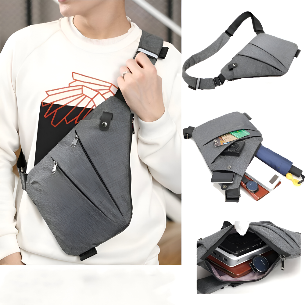StealthGuard - Reisetasche - Anti-Diebstahl-Tasche für Reisen - Slim Sling Tasche