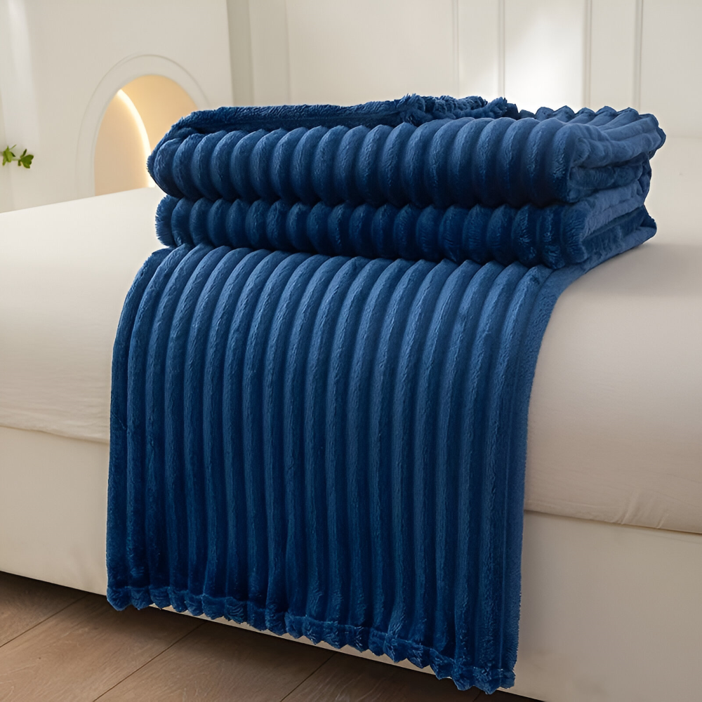 StripyLux Plaid - Weich, Atmungsaktive Gerippte Fleece Blanket - Dicke Plüsch Throw Blanket