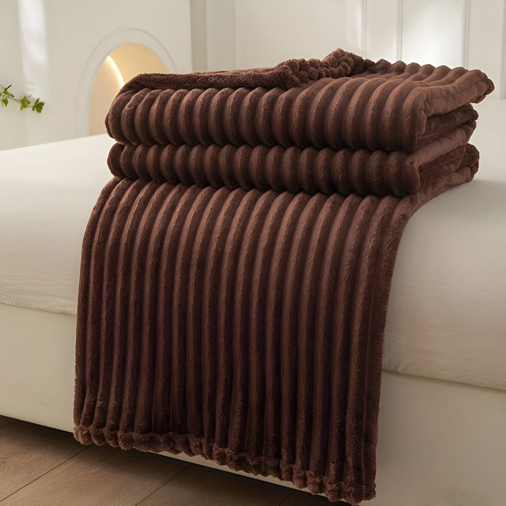StripyLux Plaid - Weich, Atmungsaktive Gerippte Fleece Blanket - Dicke Plüsch Throw Blanket