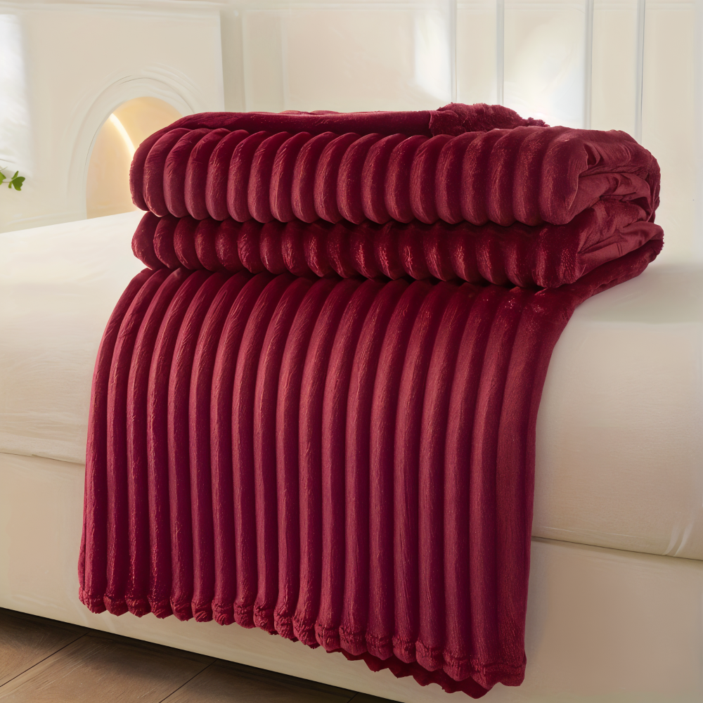 StripyLux Plaid - Weich, Atmungsaktive Gerippte Fleece Blanket - Dicke Plüsch Throw Blanket