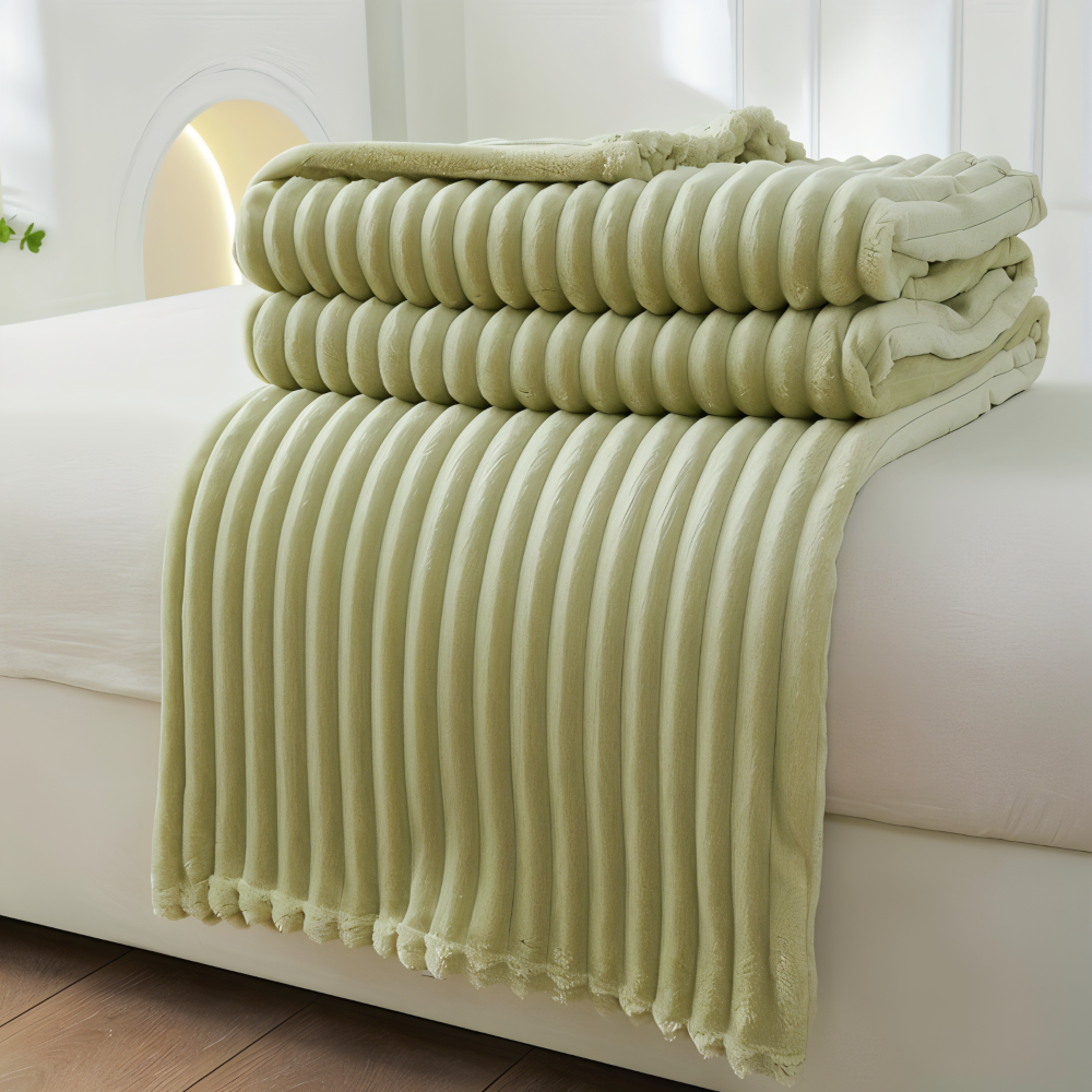StripyLux Plaid - Weich, Atmungsaktive Gerippte Fleece Blanket - Dicke Plüsch Throw Blanket
