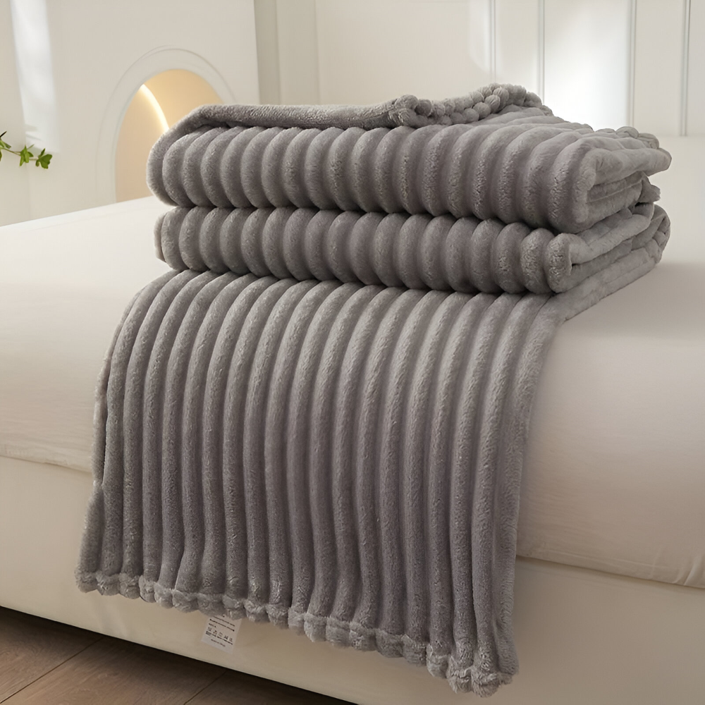 StripyLux Plaid - Weich, Atmungsaktive Gerippte Fleece Blanket - Dicke Plüsch Throw Blanket