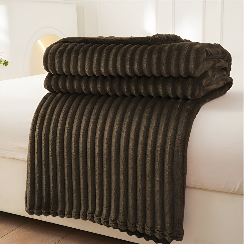 StripyLux Plaid - Weich, Atmungsaktive Gerippte Fleece Blanket - Dicke Plüsch Throw Blanket