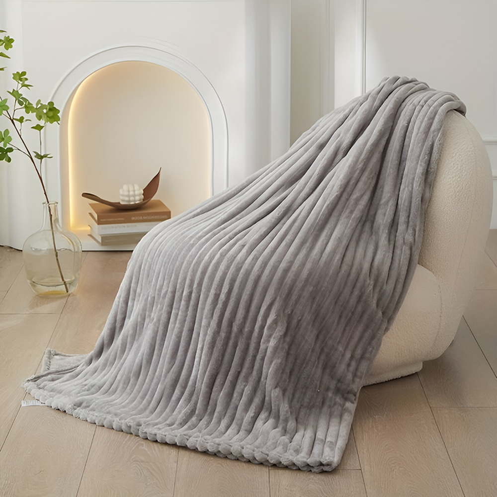 StripyLux Plaid - Weich, Atmungsaktive Gerippte Fleece Blanket - Dicke Plüsch Throw Blanket