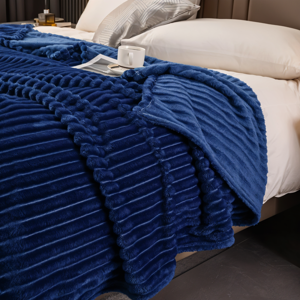 StripyLux Plaid - Weich, Atmungsaktive Gerippte Fleece Blanket - Dicke Plüsch Throw Blanket