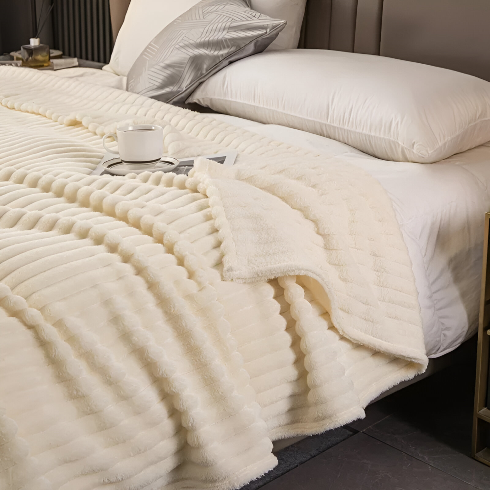 StripyLux Plaid - Weich, Atmungsaktive Gerippte Fleece Blanket - Dicke Plüsch Throw Blanket