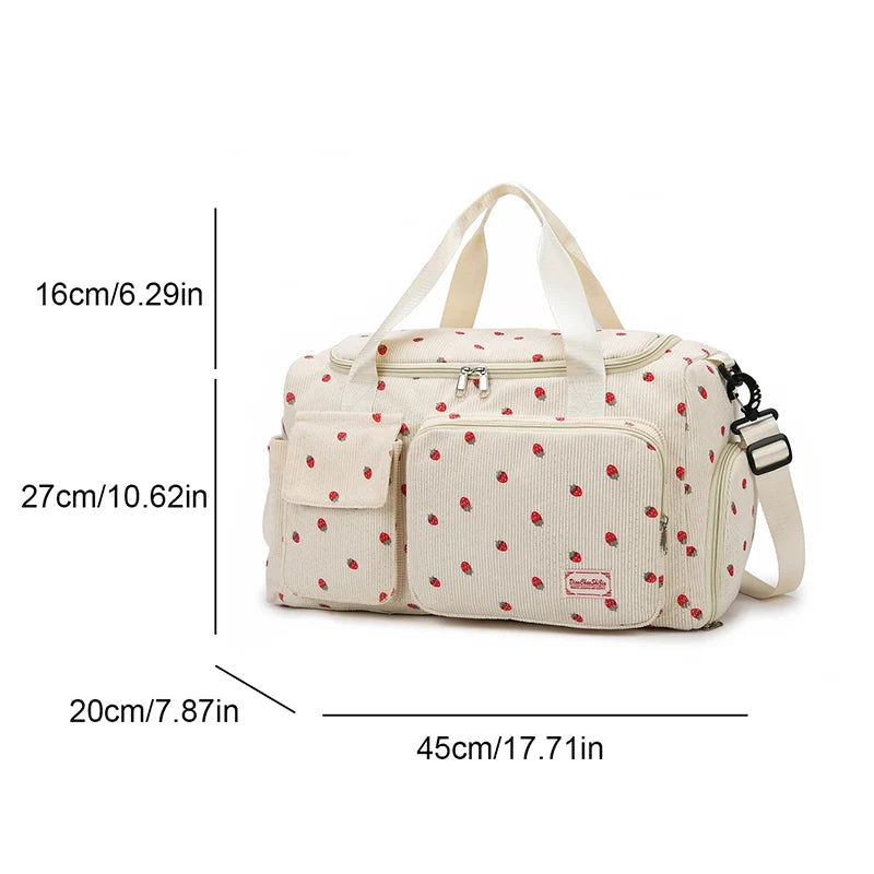 Stylische Große Cord Reisetasche Damen - Praktisches Schuhfach für Wochenendausflüge 2