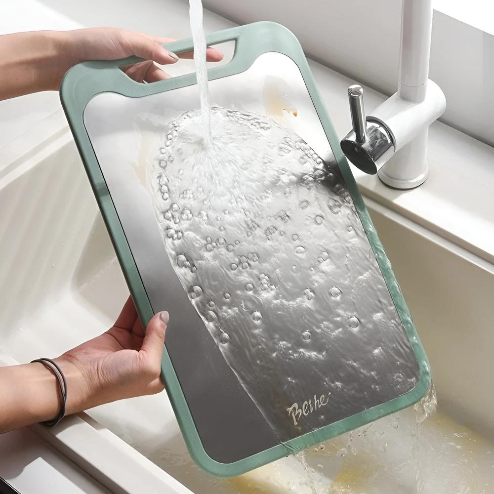 Stylisches Doppelseitiges Schneidebrett - Edelstahl mit Reisschalenfaser für Hygienische Küchenzubereitung 6