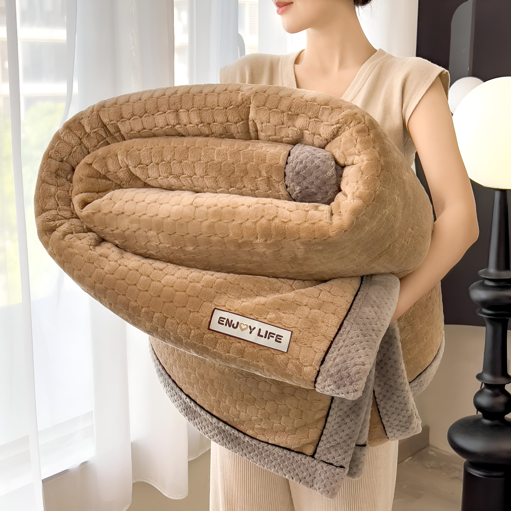 Stilvolle Ultra-weiche Plüsch Kusheldecke - Luxuriöse Ganzjahres Wurfdecke - Dickes und Flauschiges Winterwärme Essential
