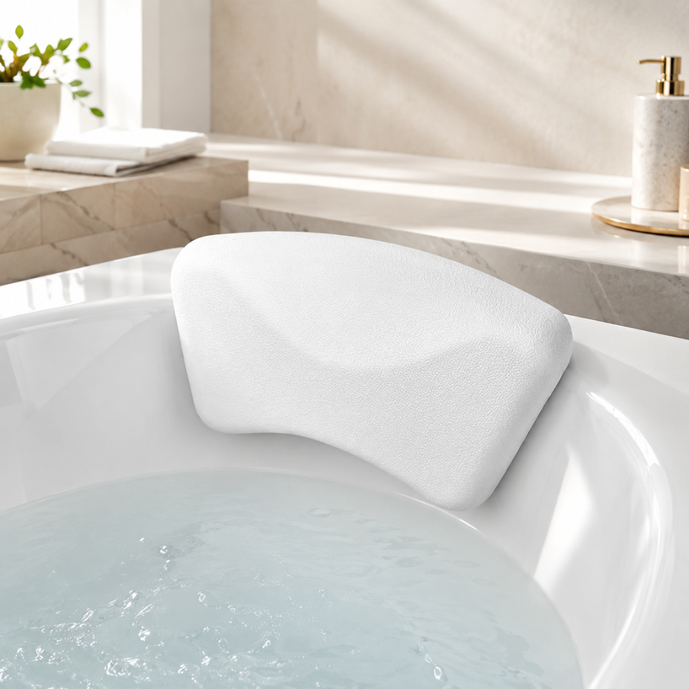 Badewannenkissen Ergonomisch – Weiches Nackenkissen für Badewanne mit Rutschfestem Halt