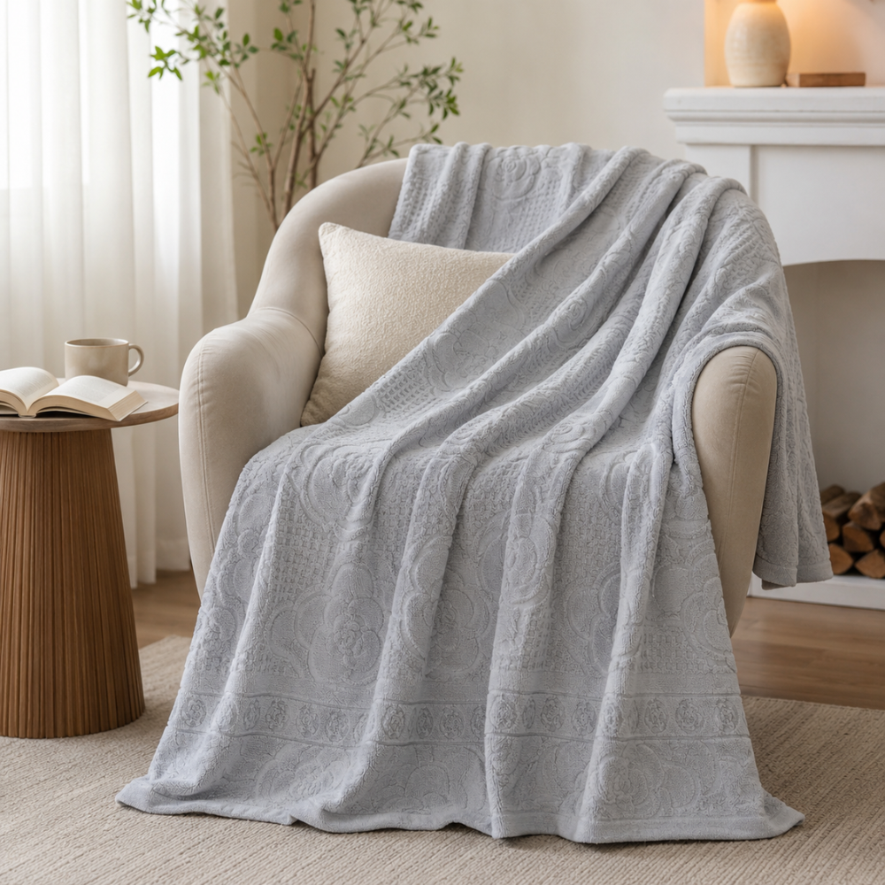 Tagesdecke Grün 100% Baumwolle – Atmungsaktiver Bettüberwurf mit Blumenmuster für Schlafzimmer