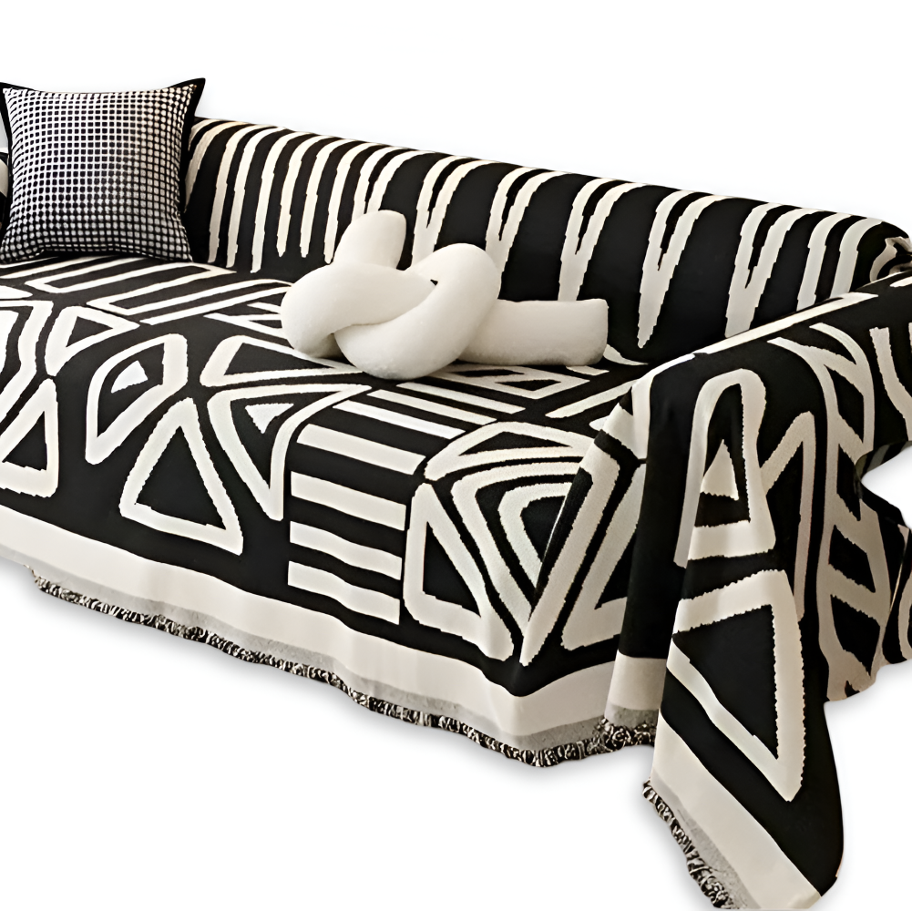TasselBliss Plaid - Hochwertige Chenille Wurfdecke - Rutschfester Sofabezug Fleece Blanket