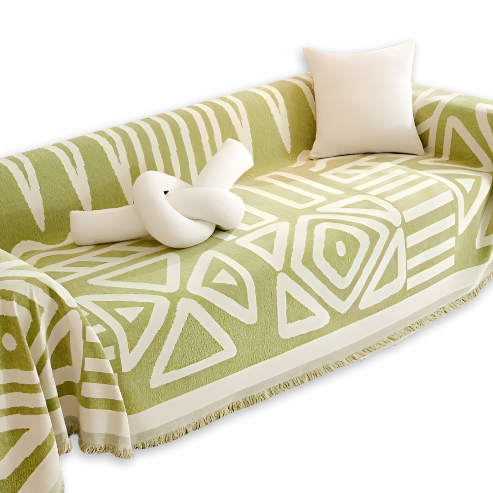 TasselBliss Plaid - Hochwertige Chenille Wurfdecke - Rutschfester Sofabezug Fleece Blanket
