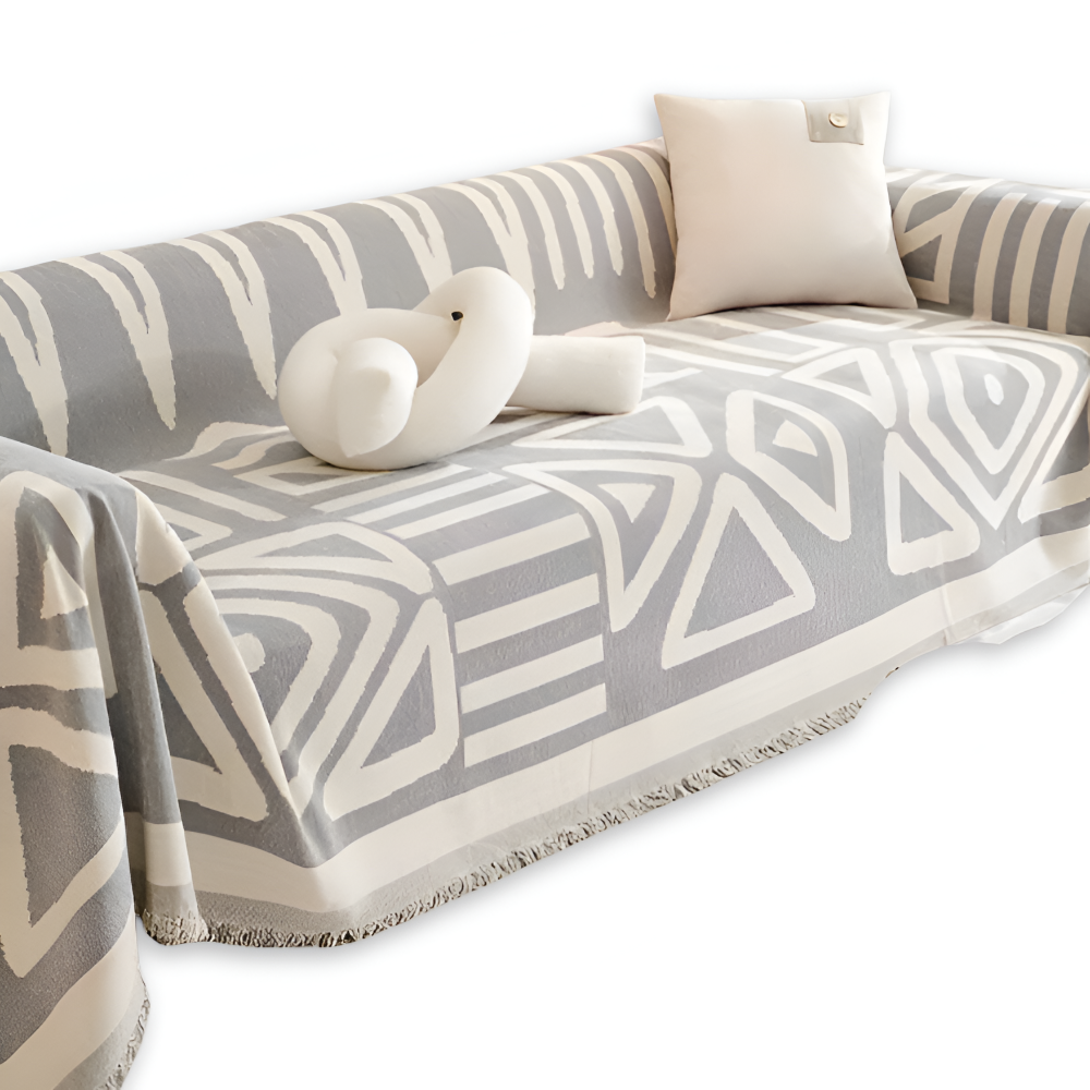 TasselBliss Plaid - Hochwertige Chenille Wurfdecke - Rutschfester Sofabezug Fleece Blanket