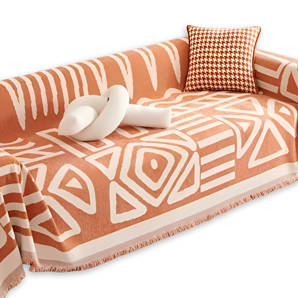 TasselBliss Plaid - Hochwertige Chenille Wurfdecke - Rutschfester Sofabezug Fleece Blanket