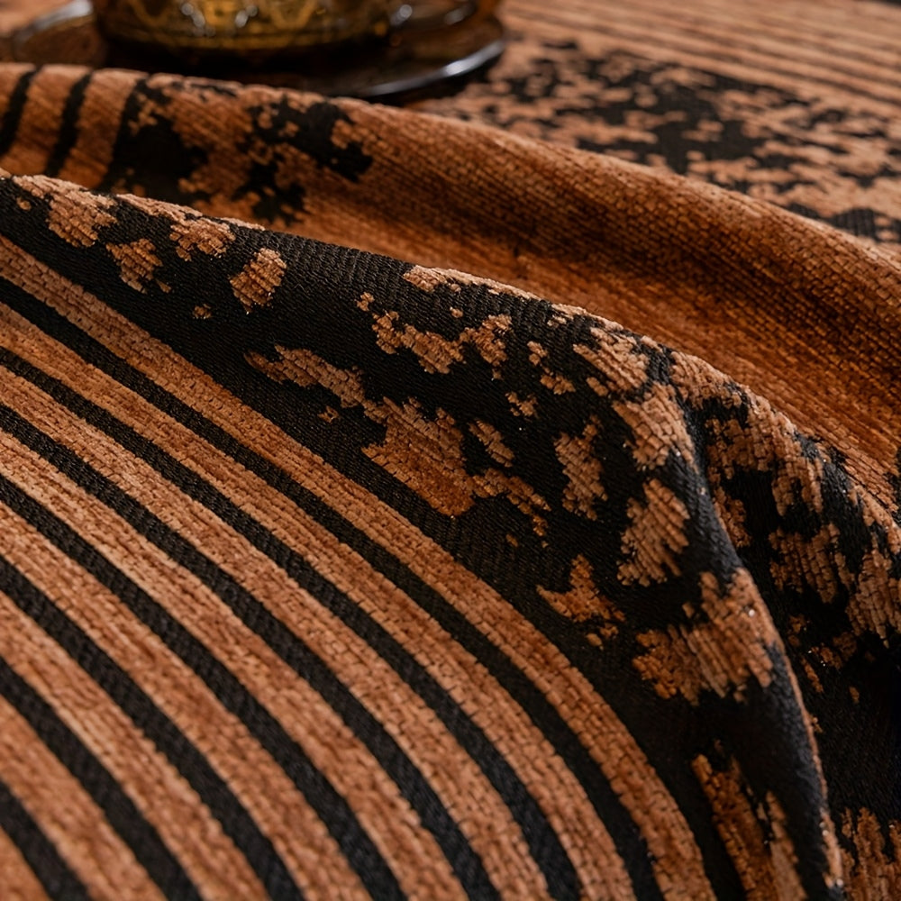 Chenille Sofabezug Rutschfest – Couchdecke mit Fransen & Abstraktem Muster für Sofa, Couch & Wohnzimmer