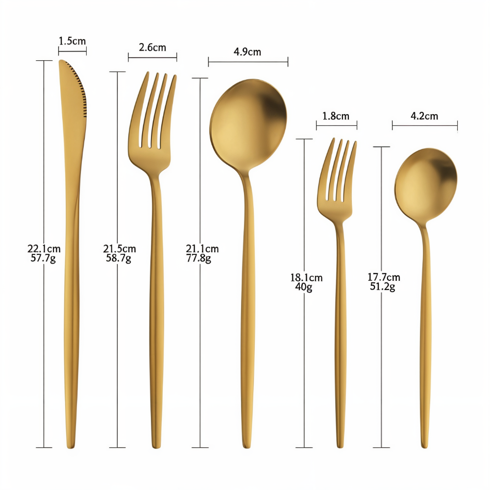 Dickes Besteckset - 4-teiliges Boxset Edelstahl-Besteck