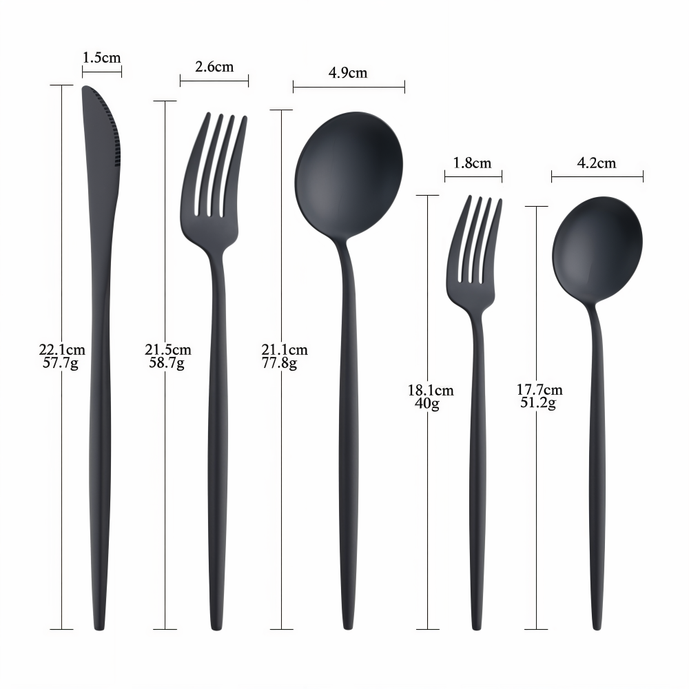Dickes Besteckset - 4-teiliges Boxset Edelstahl-Besteck