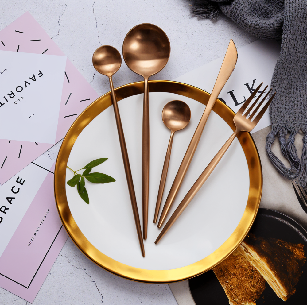 Dickes Besteckset - 4-teiliges Boxset Edelstahl-Besteck