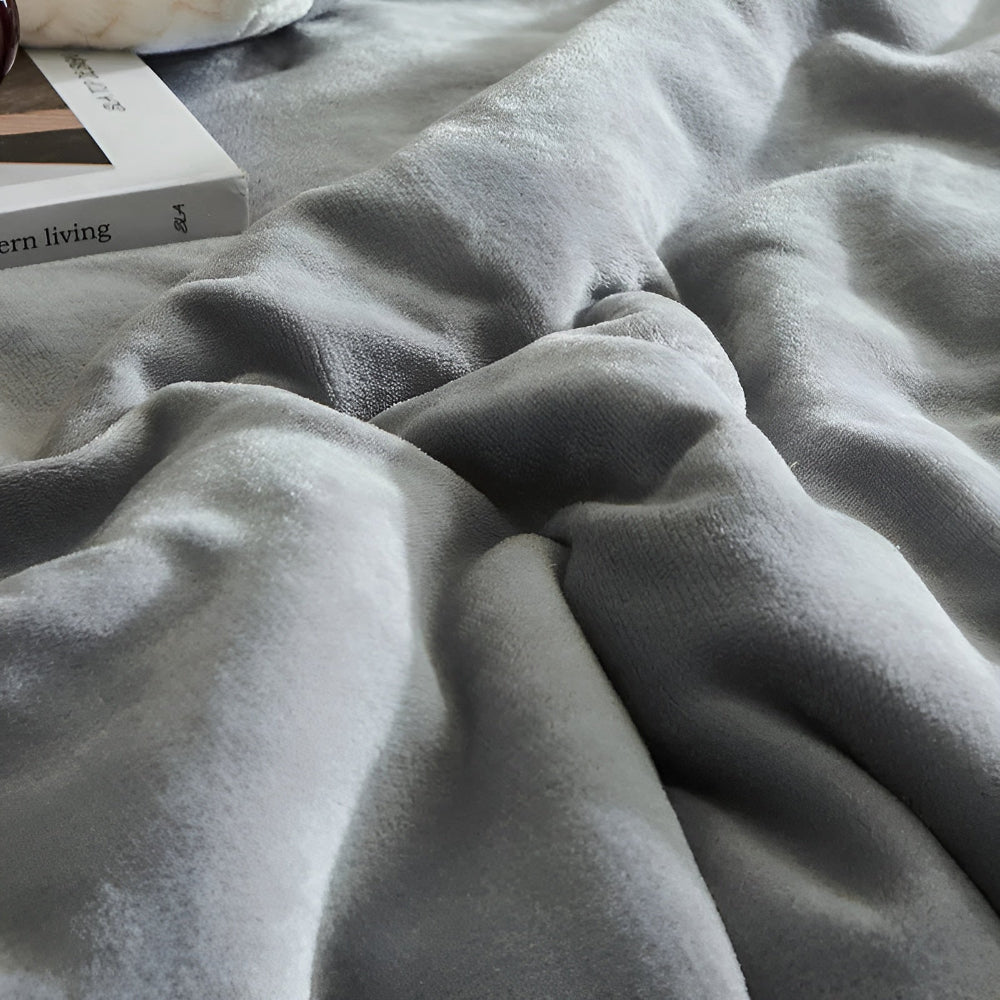 ThickPlush Bettdecke - Hochwertige Weiche Dreilagige Gesteppte Fleece Bettdecke