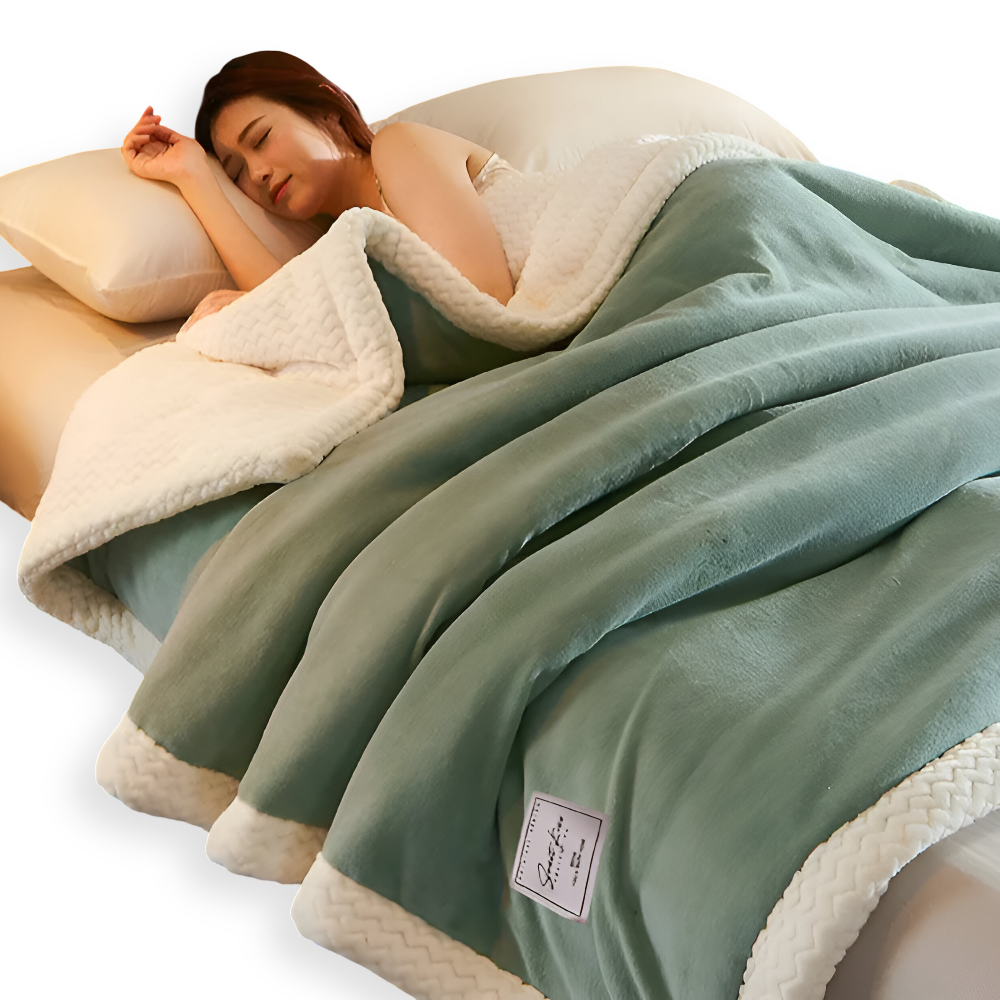 ThickPlush Bettdecke - Hochwertige Weiche Dreilagige Gesteppte Fleece Bettdecke