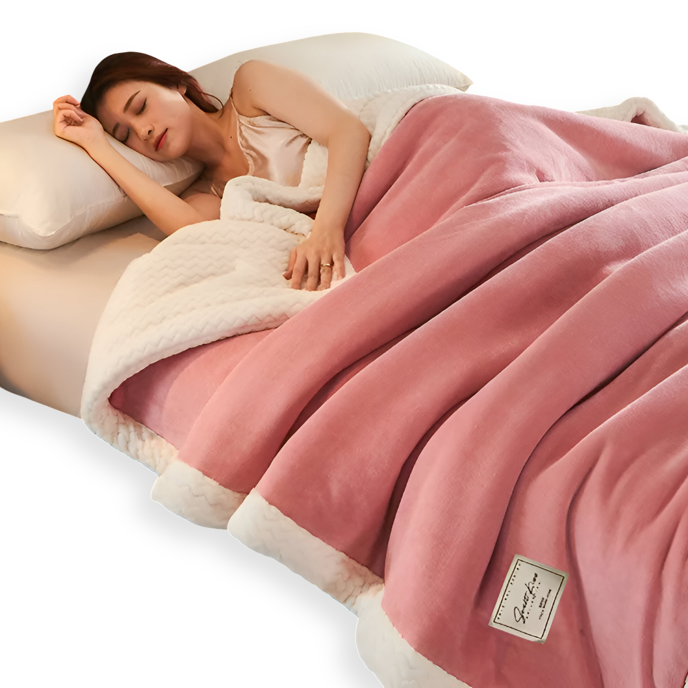 ThickPlush Bettdecke - Hochwertige Weiche Dreilagige Gesteppte Fleece Bettdecke
