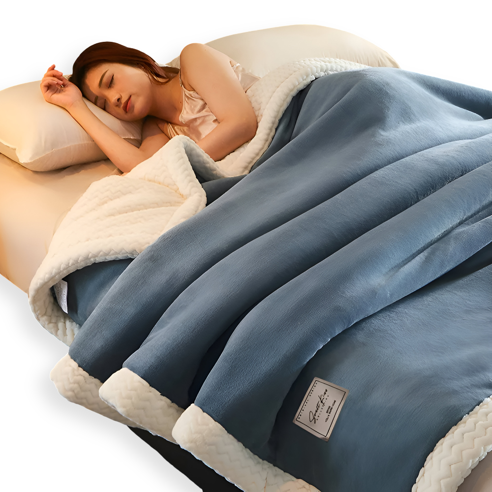 ThickPlush Bettdecke - Hochwertige Weiche Dreilagige Gesteppte Fleece Bettdecke