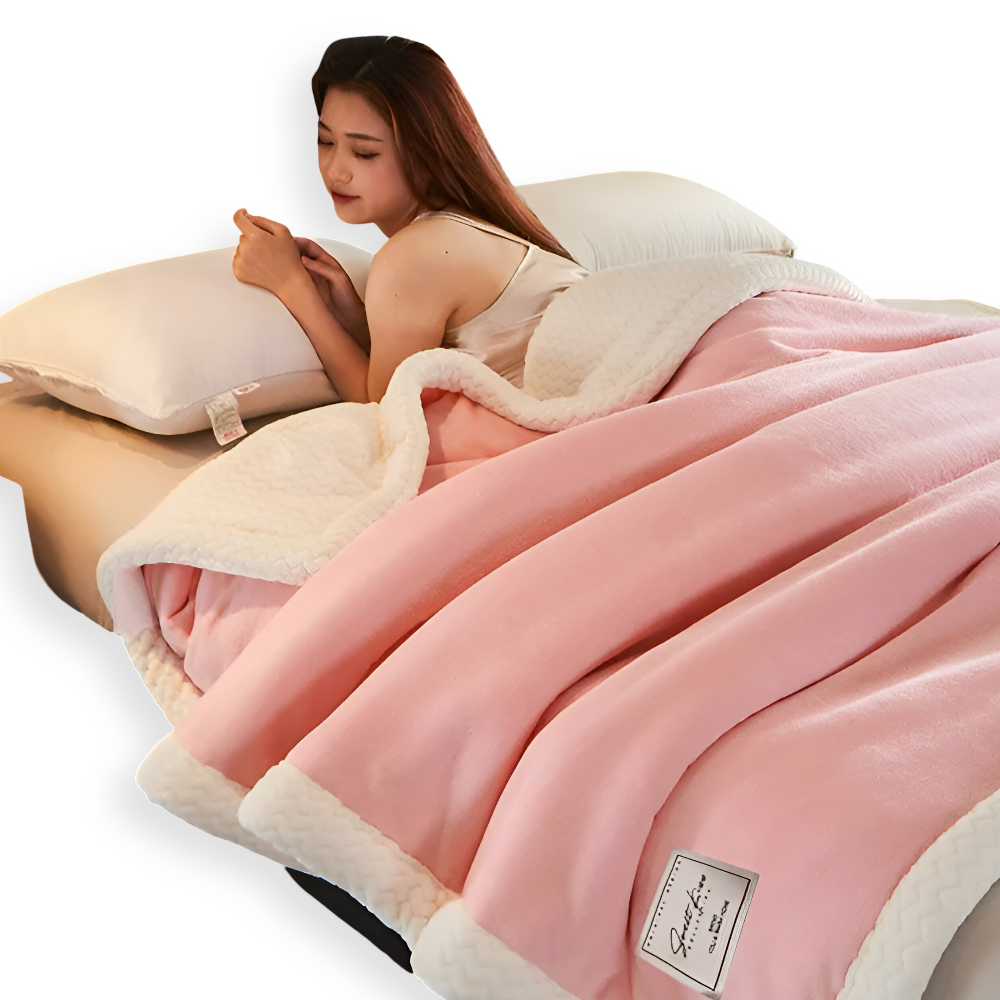 ThickPlush Bettdecke - Hochwertige Weiche Dreilagige Gesteppte Fleece Bettdecke