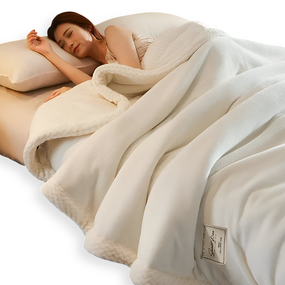ThickPlush Bettdecke - Hochwertige Weiche Dreilagige Gesteppte Fleece Bettdecke