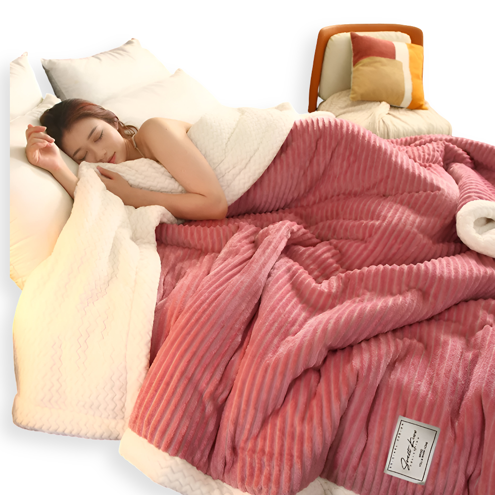 ThickPlush Bettdecke - Hochwertige Weiche Dreilagige Gesteppte Fleece Bettdecke