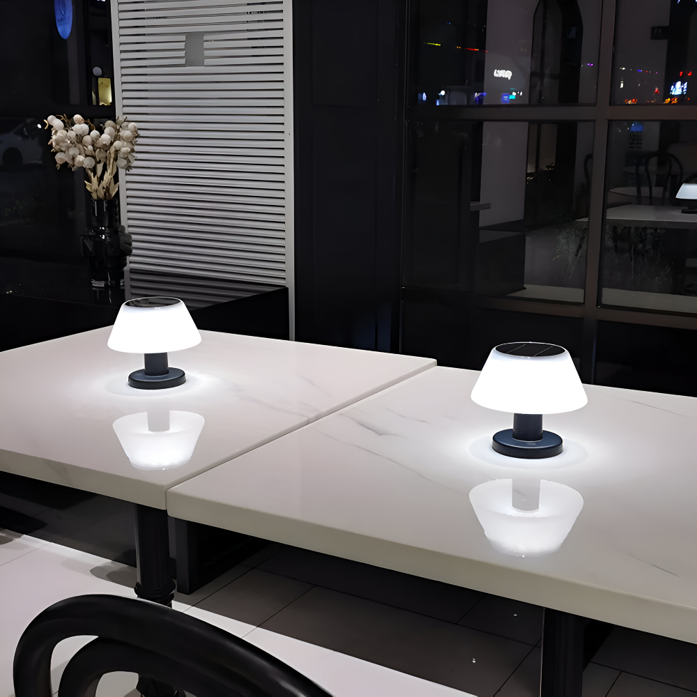 TinySolar Kabellose Tischlampe - Solarbetriebenes Tischlampe - Stilvolle Innen- und Außenbeleuchtung